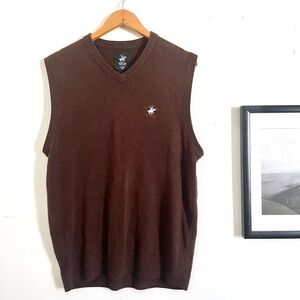 Oversized Brown VNeck Sweater Vest Unisex